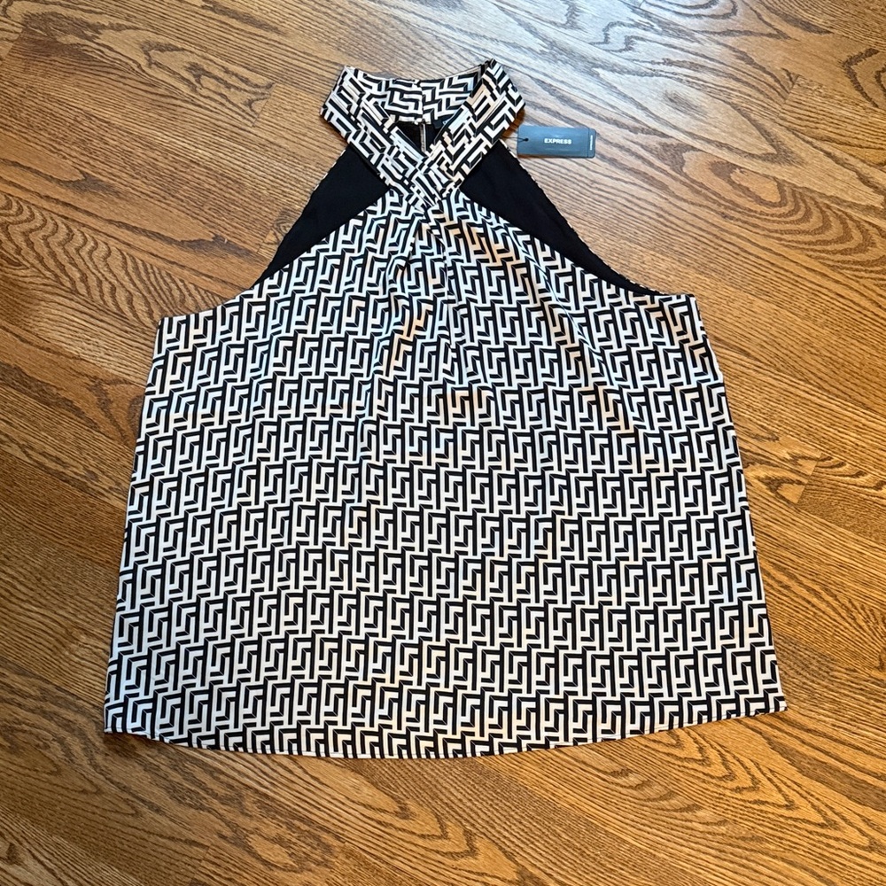 NWT Express Black and White Women's Top